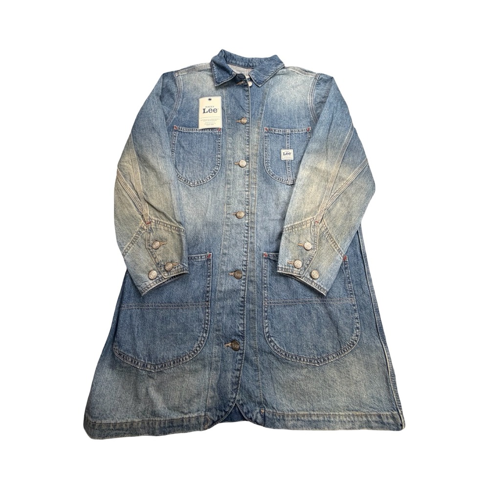 Lee Chore Coat Womens M Blue Kacey Lee Across the Sea Longline Denim Jacket